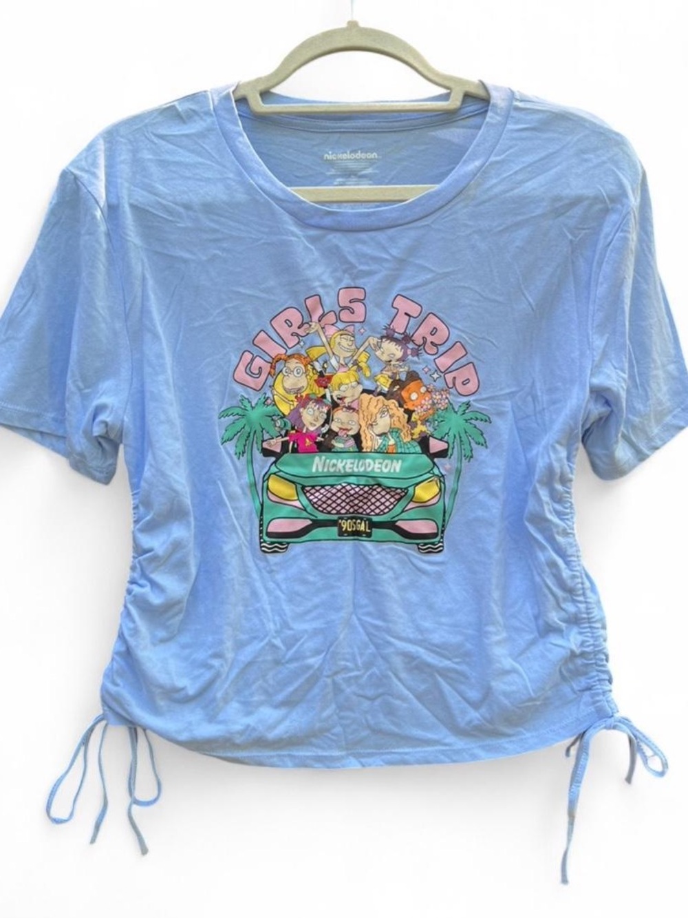 Nickelodeon Rugrats "Girls Trip" Tee | Light Blue | Ruched Side Size Medium